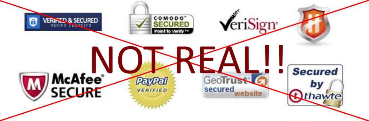 Some badges that claim a website is secure